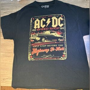 Liquid Blue Men's Black AC/DC Speed Shop T-Shirt